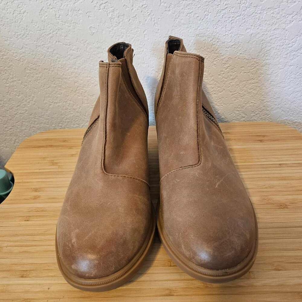Sorel Evie II Womens Size 7.5 Waterproof Hidden Wedge Lace Up Boot Brown Leather - Picture 2 of 5